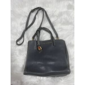 MARC JACOBS The Mini Grind Leather Crossbody Grey Silver Lock